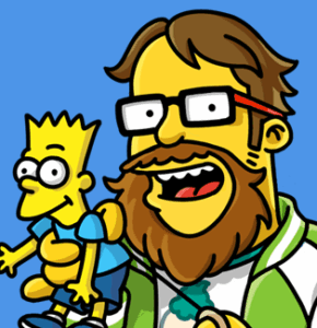 Henry Gilbert drawn in the Simpsons style